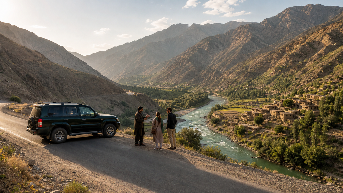 Private 4x4 journey through an Afghan mountain valley