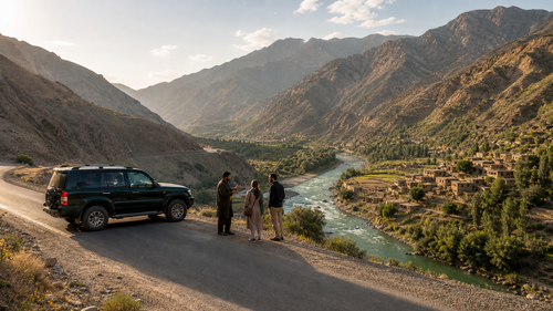 Private 4x4 journey through an Afghan mountain valley
