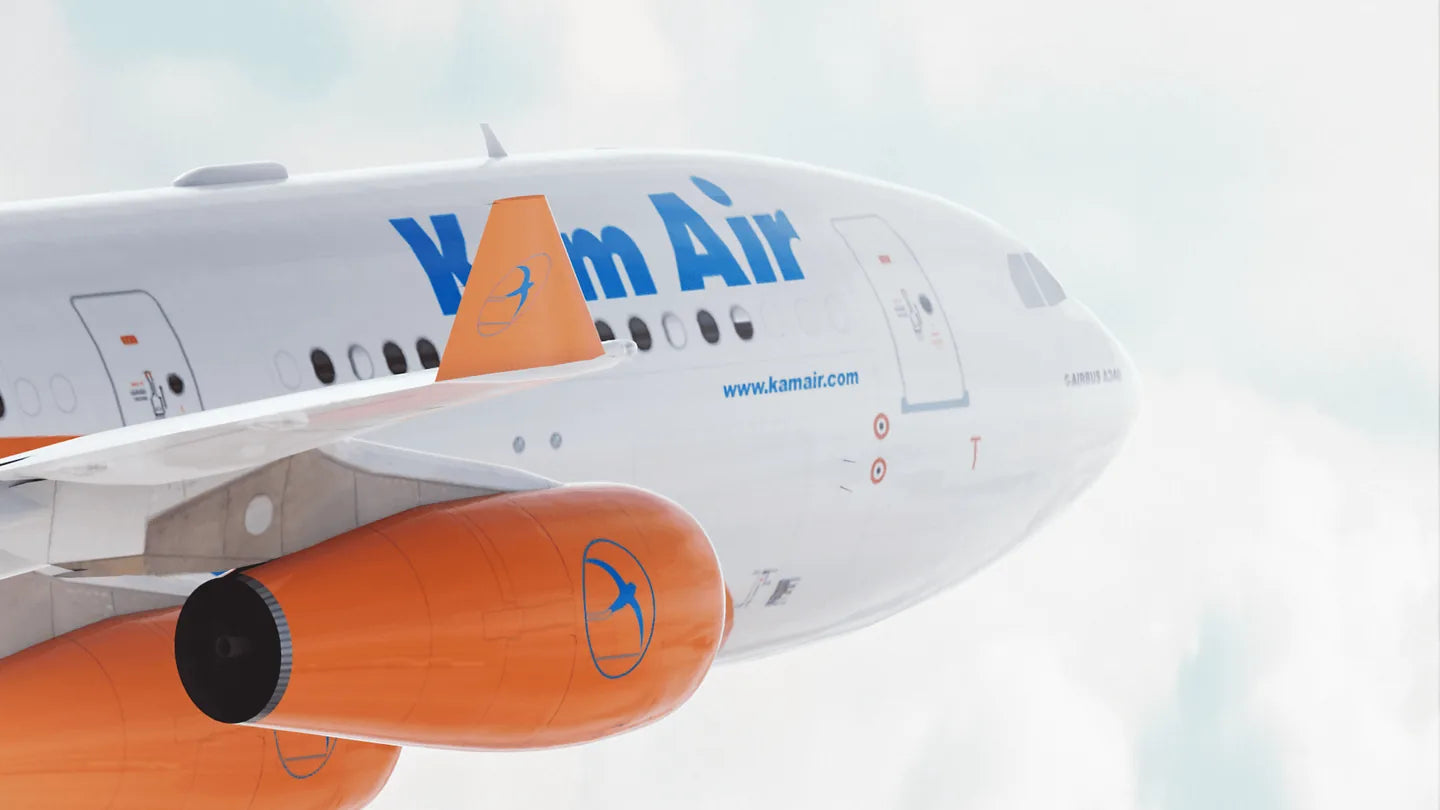 Kam Air Airbus aircraft above the clouds
